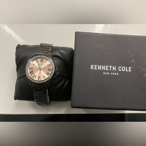 Kenneth Cole Women's Classic Rhinestone Rimmed Grey Alloy Watch